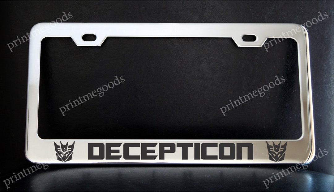 Decepticon Transformers License Plate Frame, Custom Made of Chrome