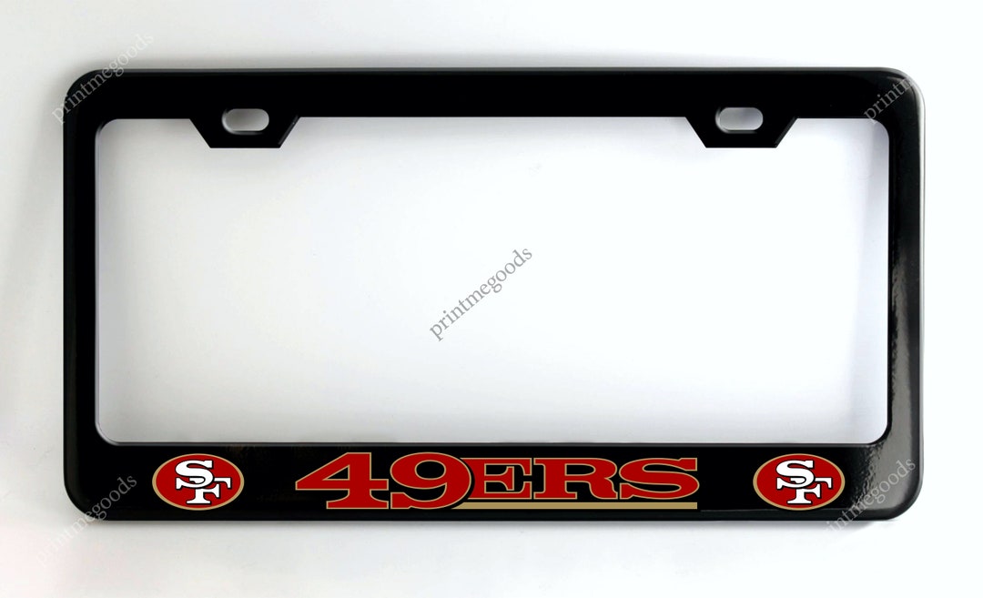 San Francisco 49ers License Plate Frame Black Powder Coated Metal Etsy