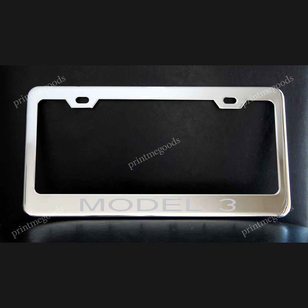 TESLA MODEL 3 License Plate Frame Custom Made of Chrome Plated Etsy