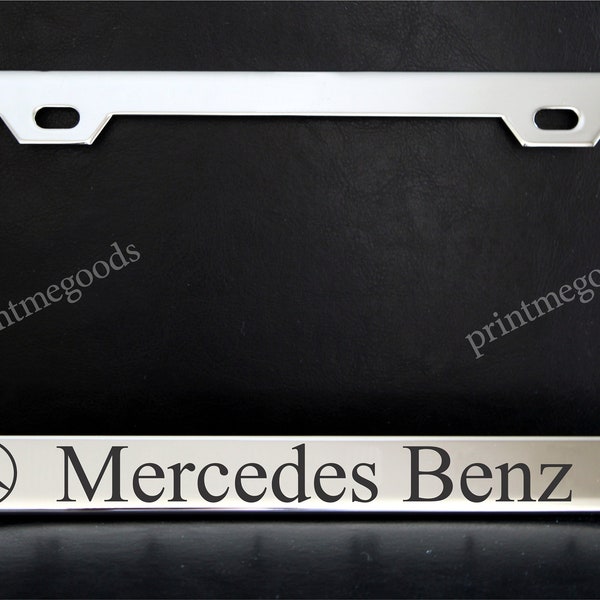 Mercedes Benz License Plate Frame, Custom Made of Chrome Plated Metal