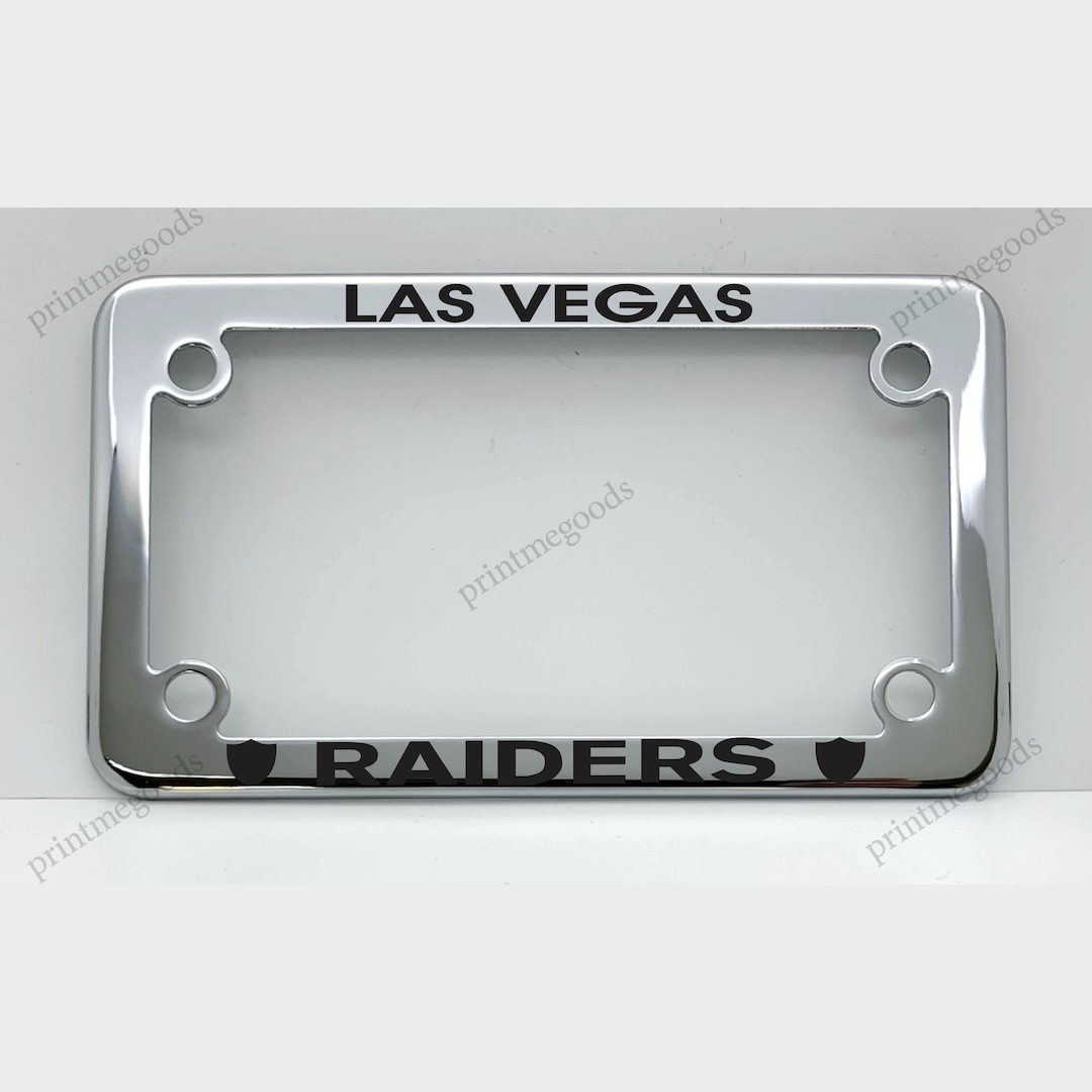 Las Vegas Raiders Motorcycle License Plate Frame Custom Made 