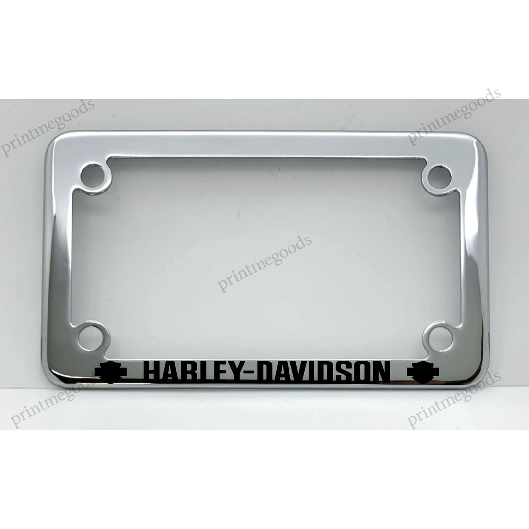 HARLEY DAVIDSON Motorcycle License Plate Frame Custom Made of Chrome