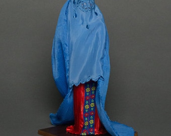 Handmade Mini Afghan Burka/Afghan Burqa Doll Size for Dolls, Wine Bottles, or fun Gag Gifts