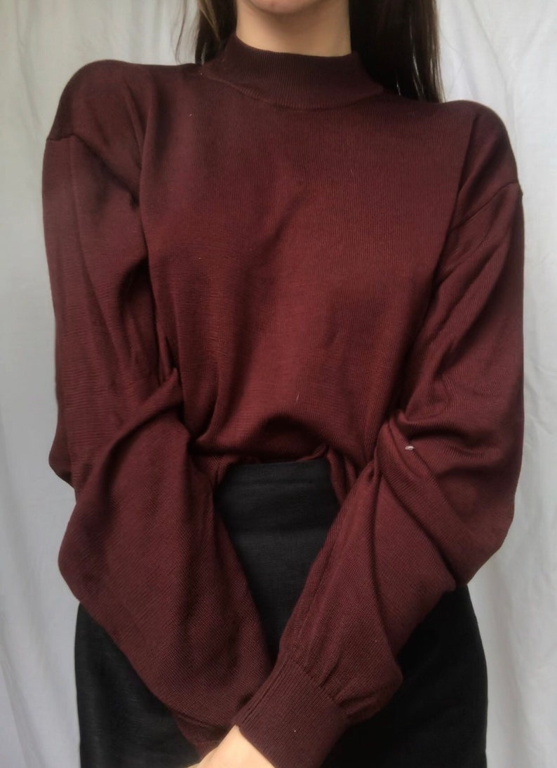 Vintage silk cotton maroon sweater