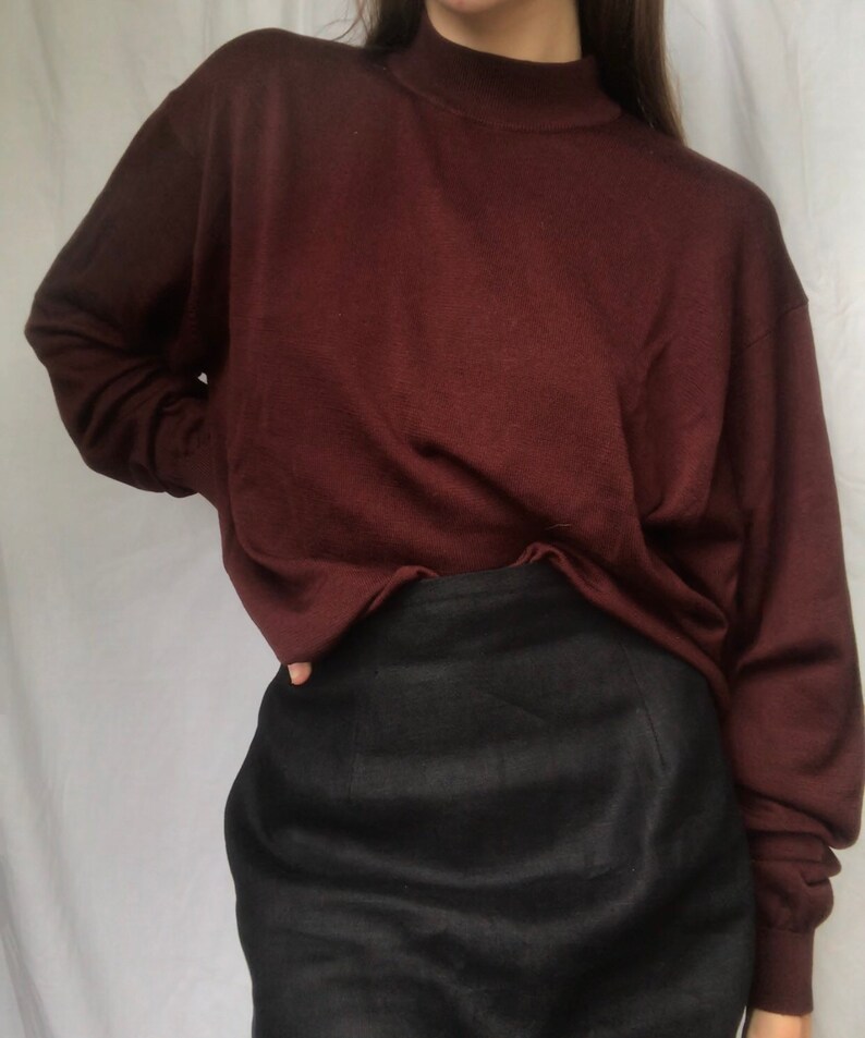 Vintage silk cotton maroon sweater