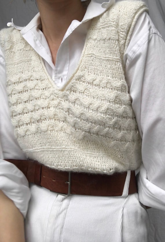 Vintage angora knit sweater vest