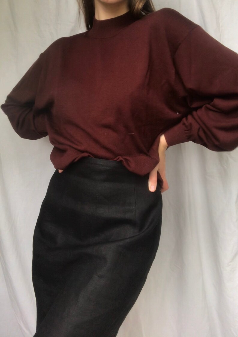 Vintage silk cotton maroon sweater