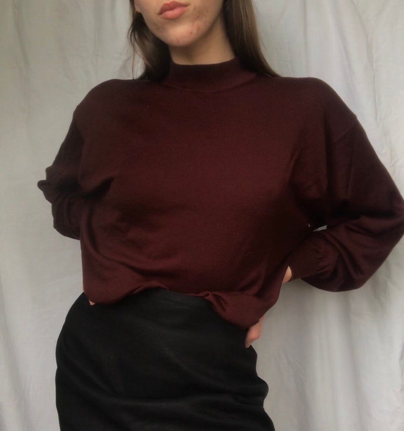 Vintage silk cotton maroon sweater