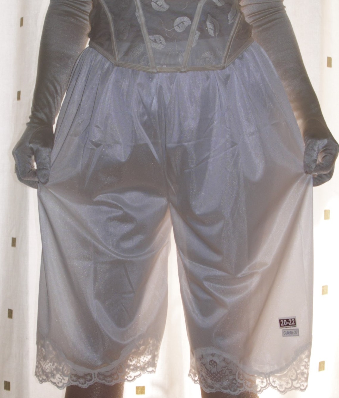 Vintage style white silky nylon long leg knickers petti Etsy