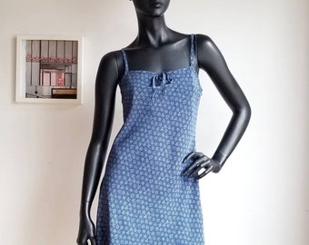 Sleeveless 90s Floral Dress Blue Mini Dress Vintage 90s Dress Floral Mini Dress Sleeveless Dress XS S 90s Vintage Dress Rampage Trilogy 2