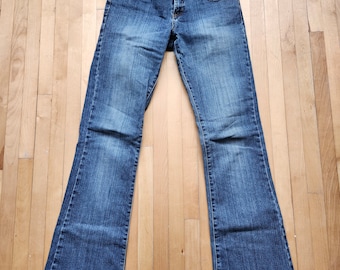 Y2k Vintage Jeans | Hose mit niedriger Taille | 2000er-Jeans mit niedriger Taille | Western Boho MOTO Bootcut 00er Jeans, Größe 28