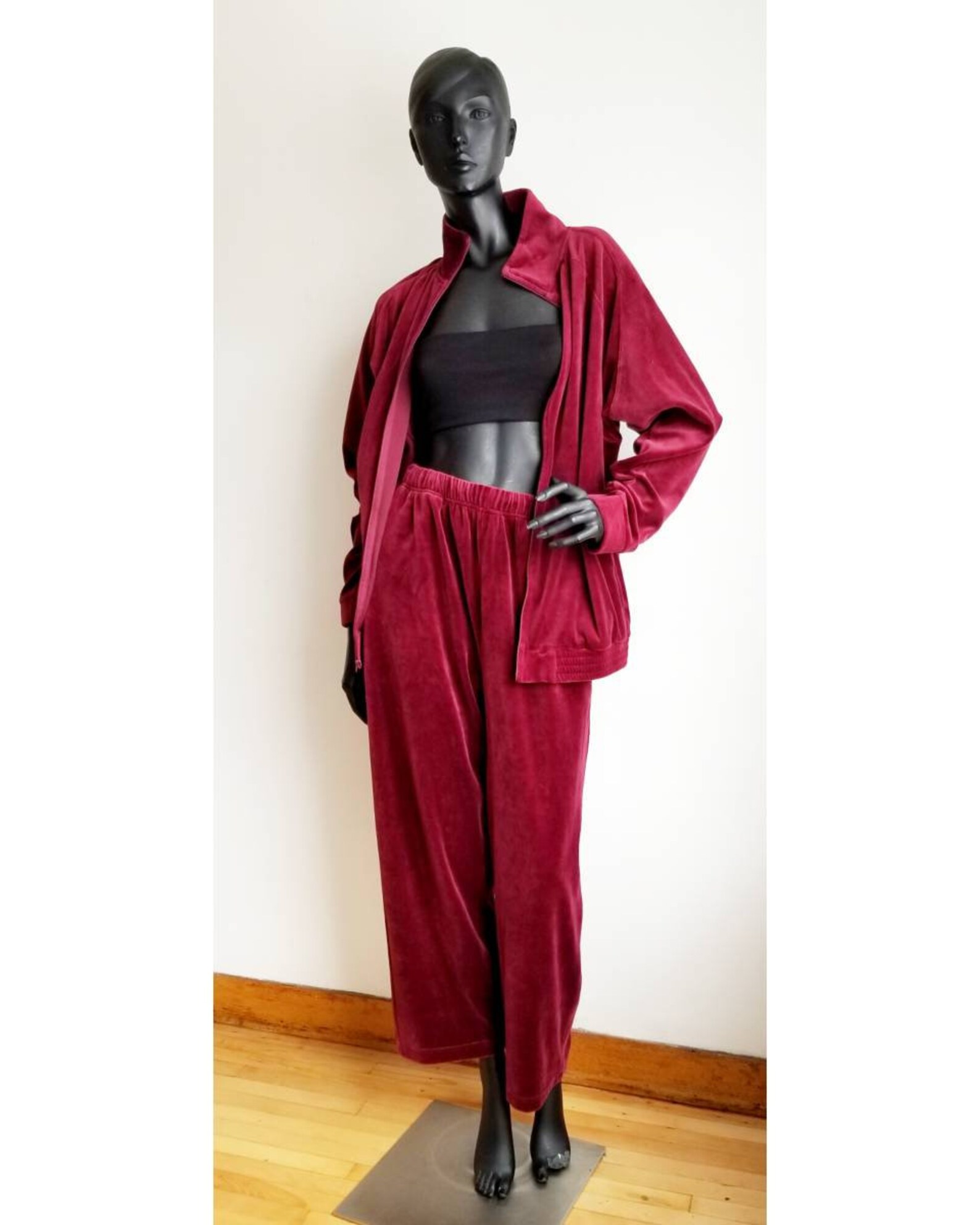 burgundy tracksuit womens