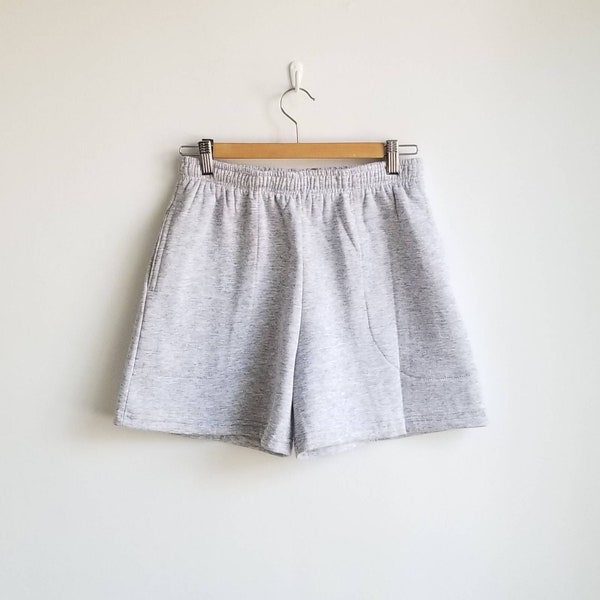 Size Medium, Highwaisted Jogging Shorts Sweat Shorts Fleece Shorts Gray Mix Jogging Shorts Sportswear Lounge Wear, Size Medium