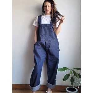 70s Denim Dungarees Vintage Workwear Deadstock Utility Dungarees Cotton Overalls Jeans Overalls, Size Large