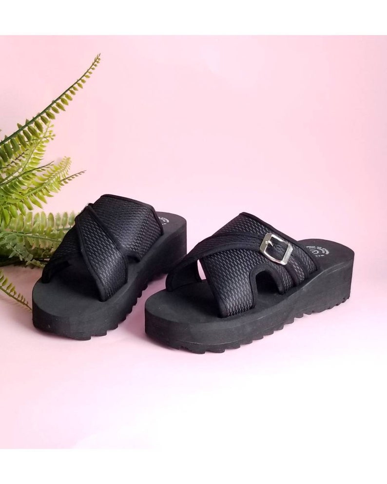 Size 5 Y2k Chunky Sandals Black Foam Sandals 00s Platform | Etsy