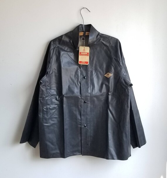 Kaufman Raincoat, 90s Fisherman Rubber Jacket, Wor