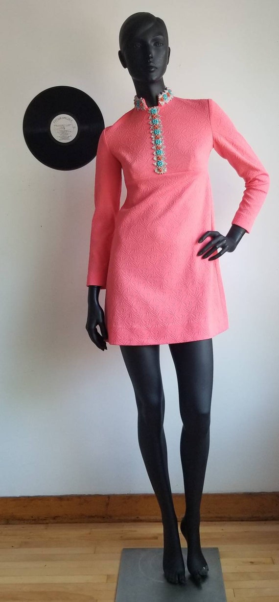 60s Evening Dress, Retro Dress, Beaded Dress, Shor