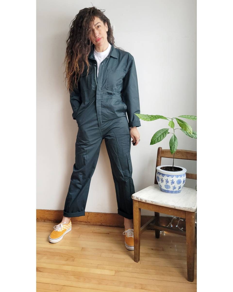 80s Boiler Suit Emerald Green Coverall Dark Green Coveralls Etsy