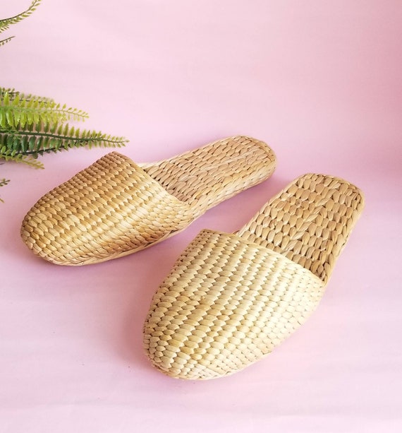 Boho Hippie Slippers, Minimalist Slippers, Handmad
