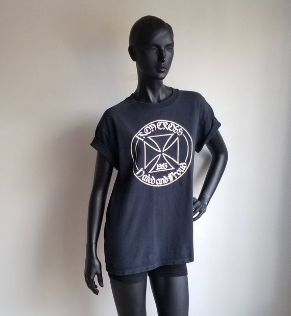 80s Punk Band Tshirt, Iron Cross 1983 Hated and Pr