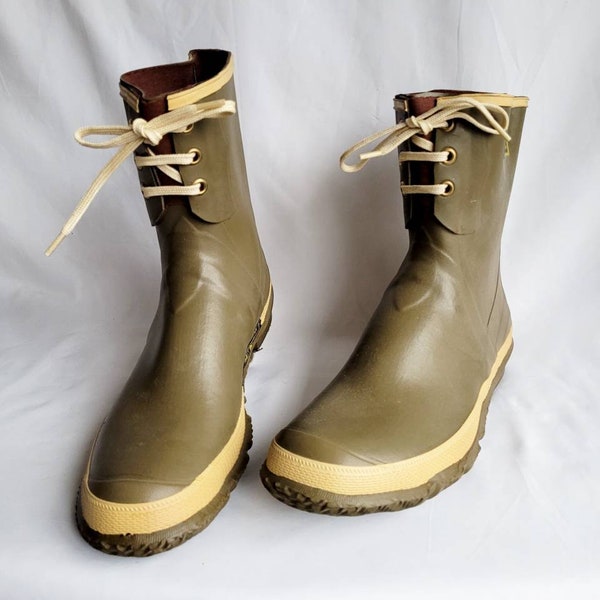 Green Rubber Boots Etsy