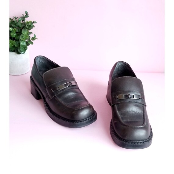 Vintage Chunky Loafer Shoes, 90s Chunky Shoes, Min