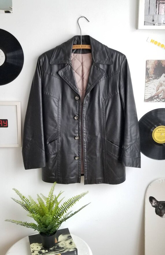 Leather Blazer, Vintage Leather Blazer, 70s Leathe