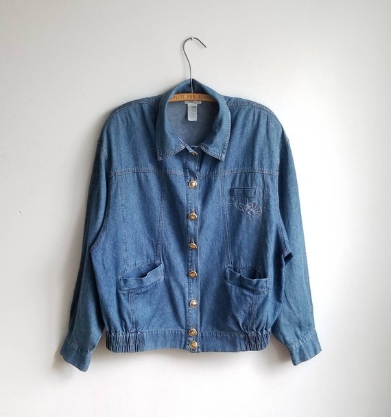 80s Denim Sportswear, Vintage Jeans Jacket, Denim
