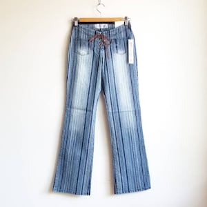 Y2k Jeans Vintage 2000s Low Rise Jean's Pin Stripes Flare Leg