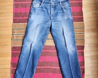 70er Jahre Vintage-Jeans | Jonathan J Jeanshose | Bauernjeans | Hippie-Boho-Jeans | Ausgebleichte Jeans | Retro-Hose | Seltene Jeans | Größe 34 Herren