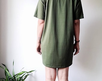 Vintage Long Tshirt Olive Green Tshirt Dress 90s Tshirt Deadlock Unisex Tee Oversize Tshirt 3X