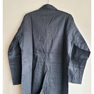 Boiler suit Mechanic's Jumpsuit blue grey Cotton Coverall Utility Jumpsuit 80s Workwear Suit, Size 42/33 Large men zdjęcie 7