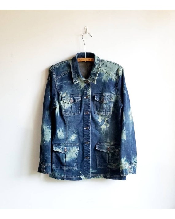 Bleach Tie Dye Jeans Jacket Safari 