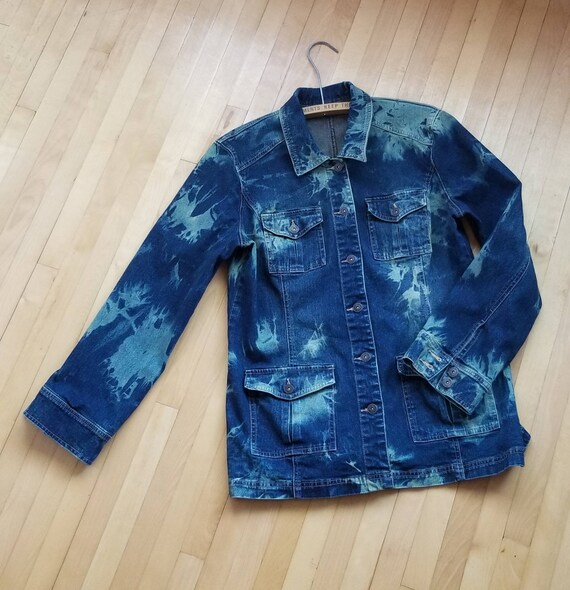 Bleach Tie Dye Jeans Jacket Safari 