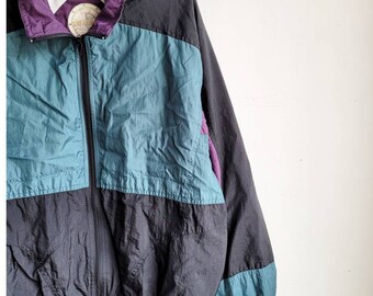 90s Windbreaker Vintage Sport Jacket Nylon Zip up Coat 90s Windbreaker Vintage Sport Jacket Nylon Zip up Coat