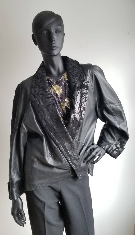80s Leather Jacket, Unisex Leather Jacket, 80s Gra