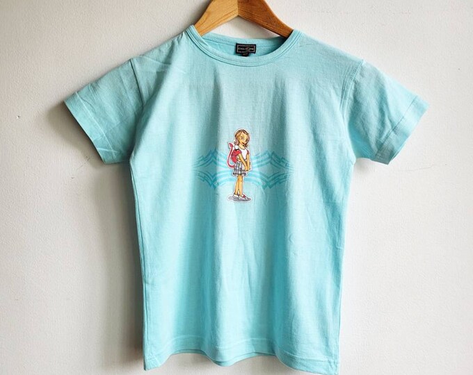 Y2k Tshirt Devil School Girl Tshirt Baby Blue Graphic Tee 00s Raver