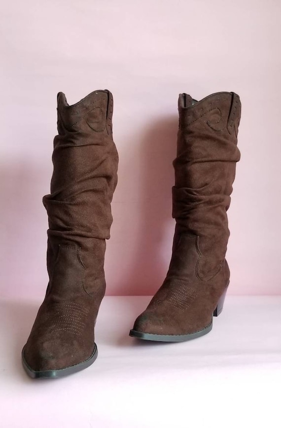 Y2k Slouchy Vegan Faux Suede Chocolate 