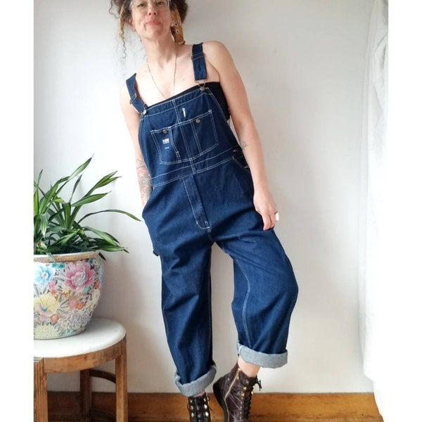 80s Vintage Blue Denim Overall, Workwear Dungarees, Baggy Jeans Overall, Boyfriend Vintage Carpenter, USA WORKS  Jean Coverall, Size 40