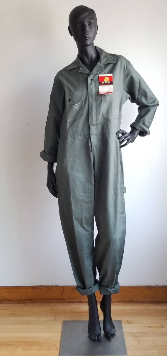 70s Coverall, Workwear Deadstock, Mechanic Green U