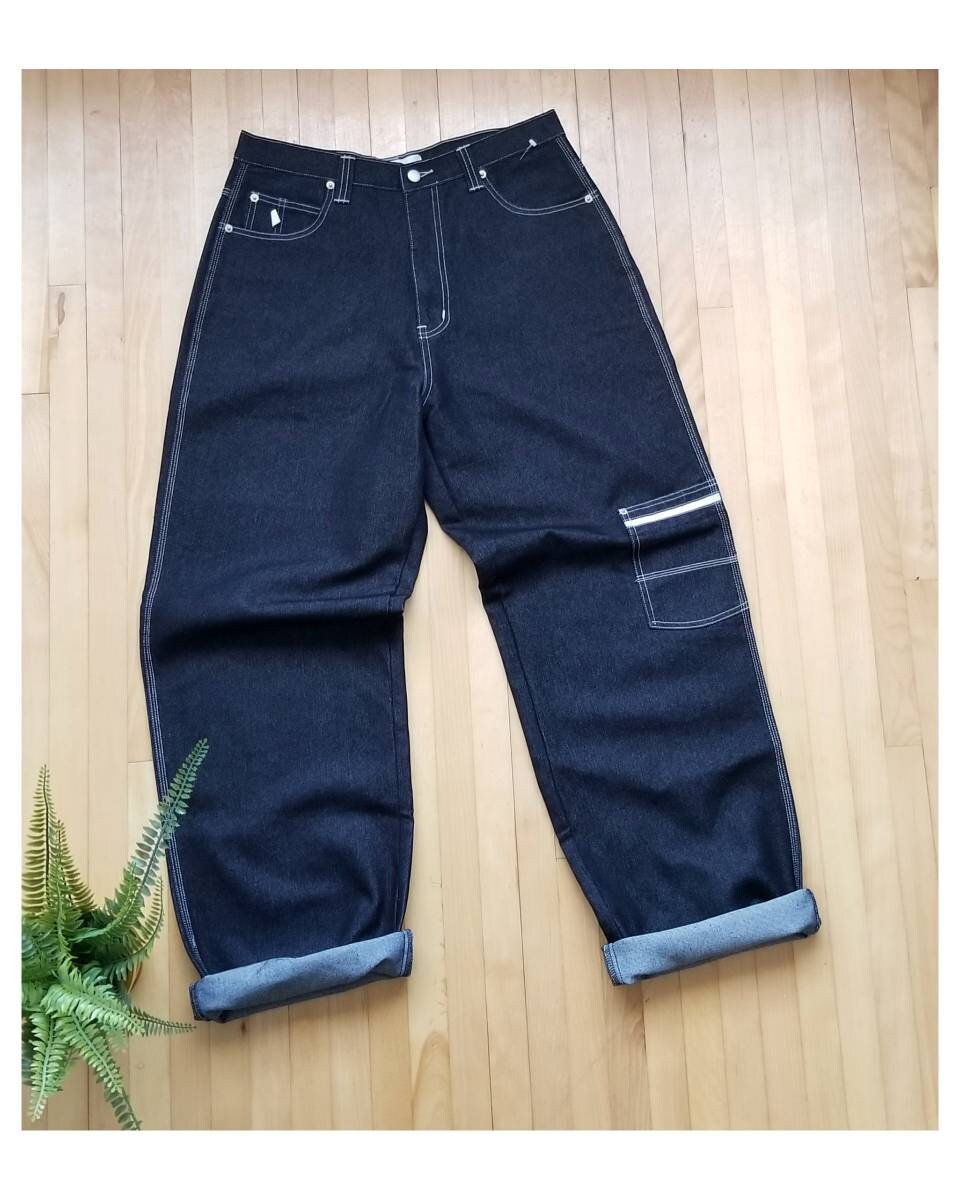 Y2k Baggy Jeans Unisex Contrast Stitch Men Jeans 2000s Denim | Etsy