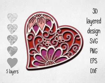 Download Layered Heart Svg Etsy