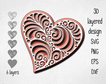 Download 3d Heart Svg Etsy