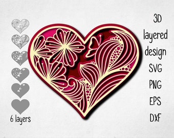 Download Layered Heart Svg Etsy