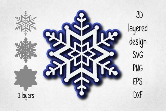 Download Layered Snowflake Svg Eps Png Dxf Files Instant Download Etsy