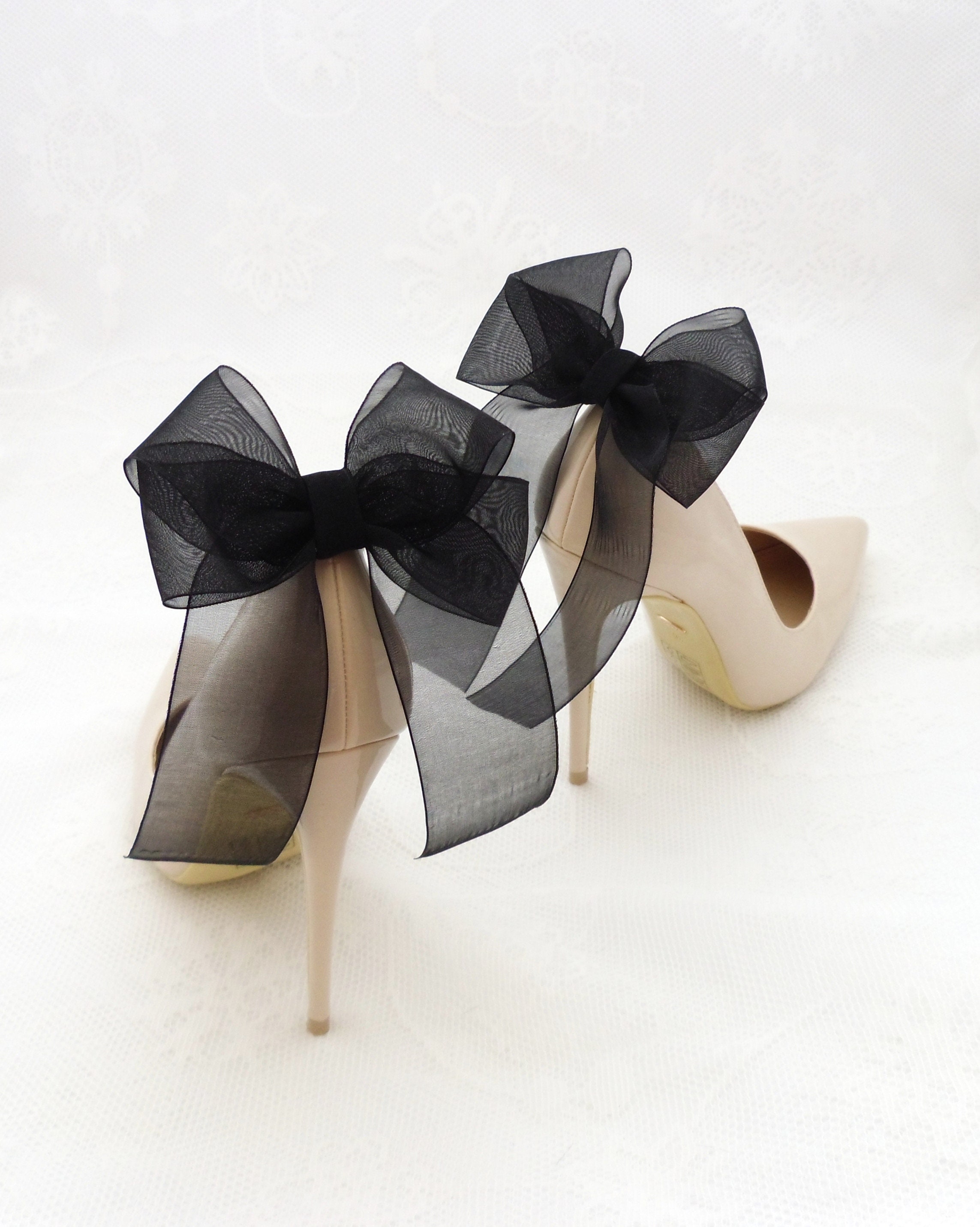 Blair - Chiffon Bow Wedding Shoe Clips