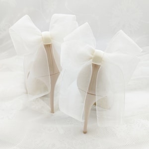 Ivory/cream white black chiffon bows,clips for wedding shoes,shoes decorations,wedding shoe clips,clips for the bride,satin wedding shoes image 10