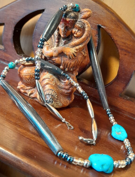 vintage buffalo horn necklace Gem