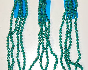 360 5x6mm Turquoise Glass Faceted Round Beads by hildie & jo