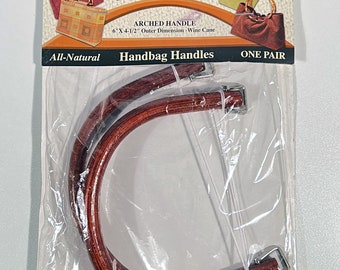 Creative Naturals Arched Purse Bag Handle Wood ("Wine Cane")